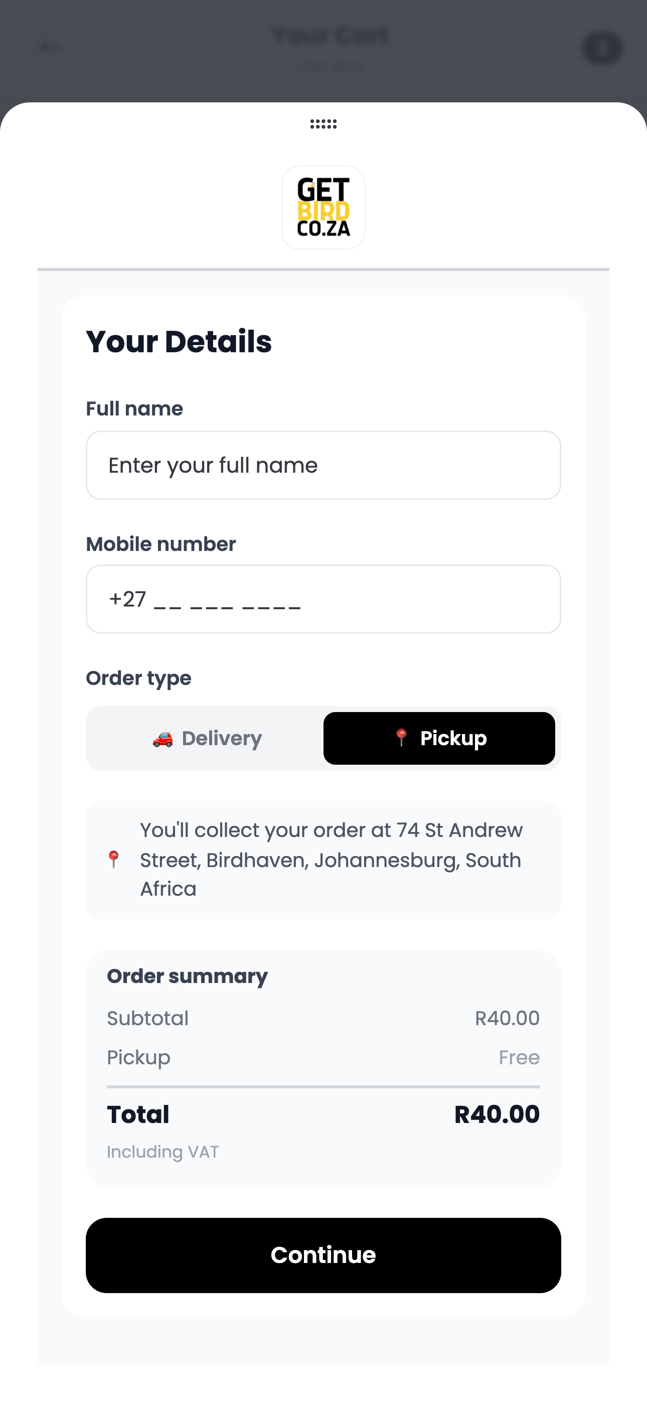 Pickup or delivery